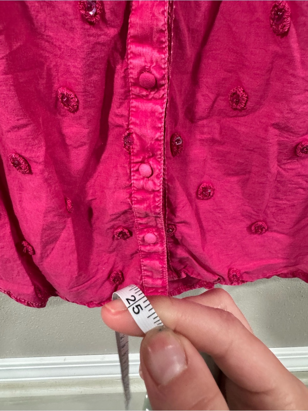Pilcro Adria Textured Buttondown Top Hot Pink - Picture 7 of 7